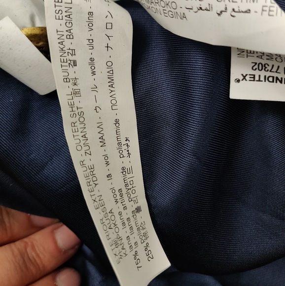 ZARA MILITARY STYLE BLUE WOOL BLEND CLASSIC SHORT COAT JACKET SIZE M - Picture 12 of 13